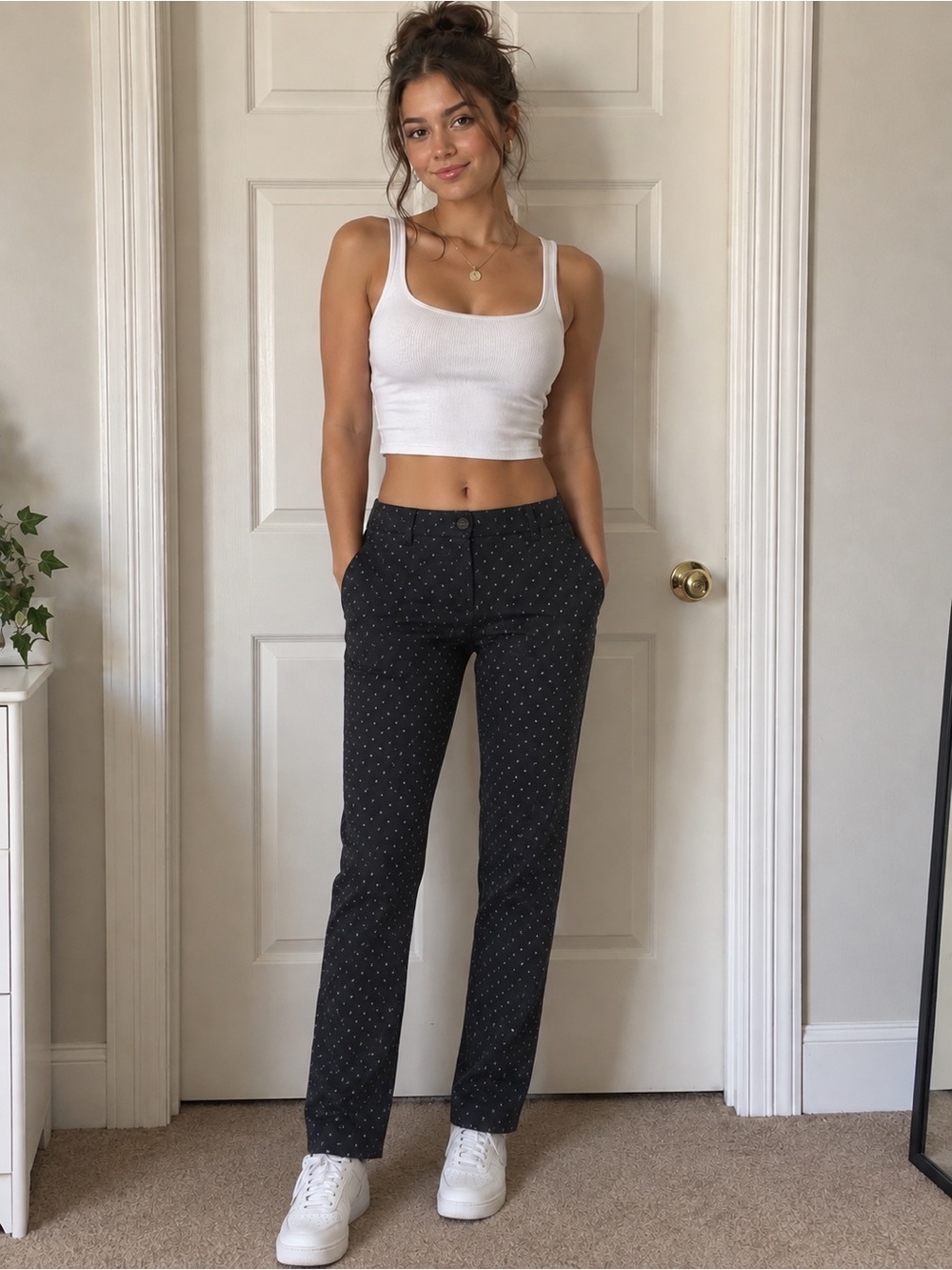 Gap  women’s Navy Polka Dot Slim Fit Pants